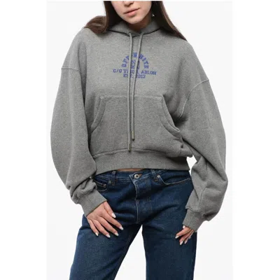 Off-white Maxi Hoodie With Logo And Patch Pocket