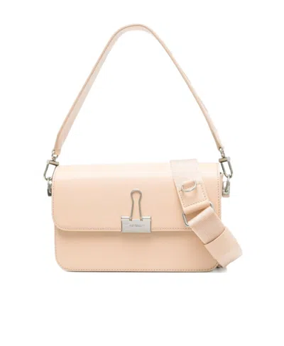 Off-white Medium Binder Shoulder Bag In Nude