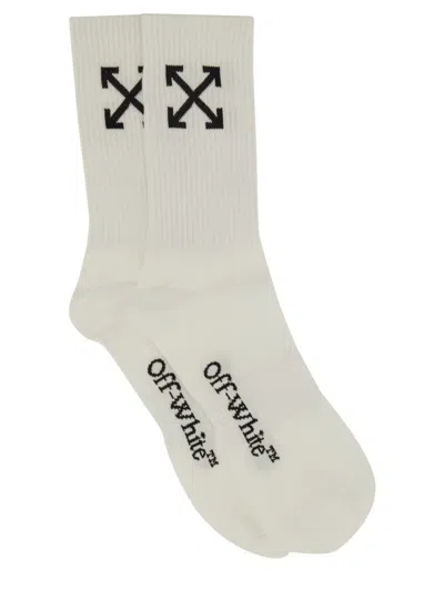 OFF-WHITE MEDIUM SOCKS WITH ARROW PATTERN