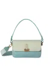 Off-white Denim Leather Effect Soft Binder Bag In Blue