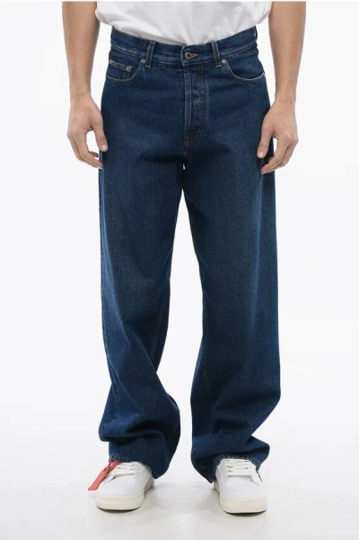 Off-white Medium Wash Loose-fit Jeans