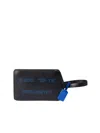 Off-white Zip Tie Medium Leather Clutch In Black