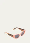 OFF-WHITE MEMPHIS BEVELED ACETATE CAT-EYE SUNGLASSES