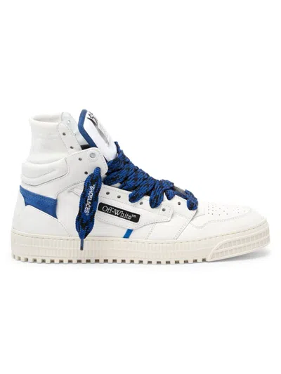 Off-white 3.0 Off Court Leather Sneakers In White Navy Blue