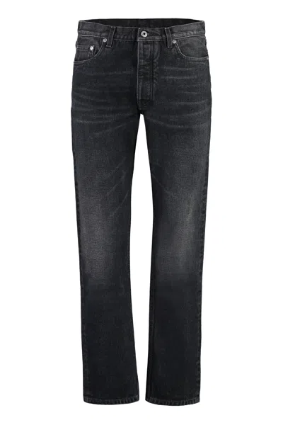 Off-white Black 5-pocket Straight-leg Jeans For Men
