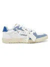 Off-white Canvas And Suede Sneakers In White Navy Blue