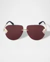 Off-white Men's Alexandria Metal Round Sunglasses
