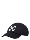 Off-white Arrow Brand-embroidered Cotton-twill Baseball Cap In Black White