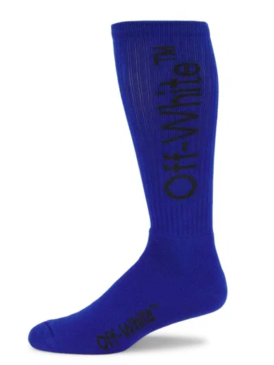Off-white Men's Arrow Knit Socks In Blue