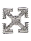 Off-white Men Arrow Textured Mono Earring In Silver