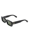 Off-white Men's Arthur 50mm Rectangular Sunglasses In Black