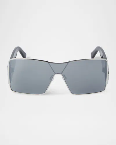 Off-white Men's Aspen Metal And Plastic Shield Sunglasses In Blue