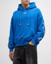 Off-white Embroidered Brushed Cotton Bandana Arrow Hoodie In Nautical Blue