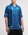 Off-white Bandana Motif Bowling Shirt In Blue