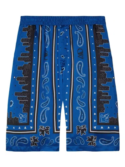 OFF-WHITE MEN'S BANDANA VISCOSE SHORTS