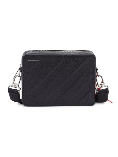 Off-white Men's Binder Leather Crossbody Bag In 黑色