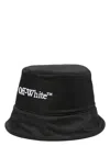 Off-white Man Hat Black Size Onesize Cotton In Blackwhite