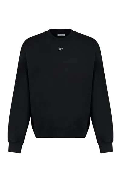 Off-white Black Cotton Crew-neck Sweatshirt For Men