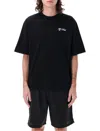 Off-white Crew-neck Cotton T-shirt With Contrasting Logo In Black