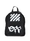 Off-white Graphic Print Backpack Adjustable Straps Front Pocket In Black