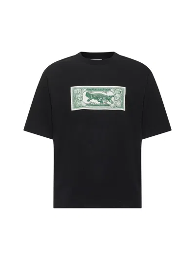 Off-white Off White Men Black Jersey Arrow Banknote T-shirt