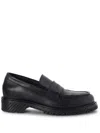 OFF-WHITE MEN'S BLACK LEATHER MILITARY LOAFERS FOR SS24