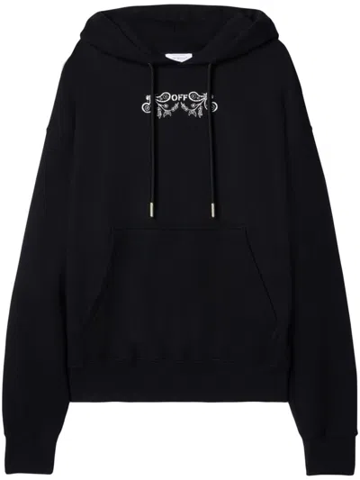 Off-white Hoodie Mit Tattoo Bandana-stickerei In Black