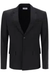 OFF-WHITE MEN'S BLACK WOOL STRAP RELAXED JACKET