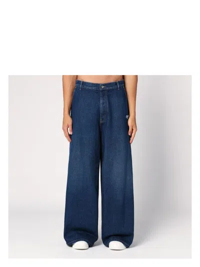 Off-white Men's Blue Wide Denim Jeans | Size 33 | Omya18cf24den001