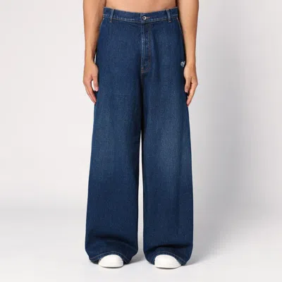 OFF-WHITE MEN'S BLUE WIDE DENIM JEANS | SIZE 33 | OMYA18CF24DEN001