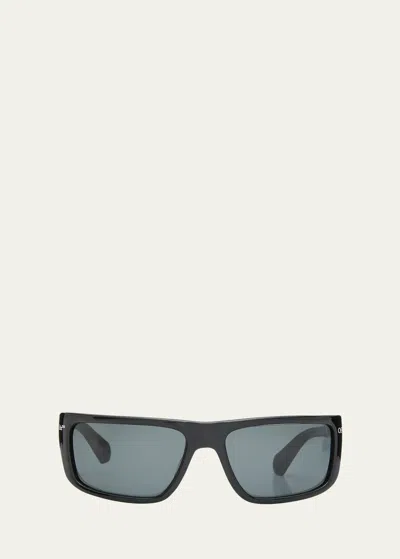 Off-white Men's Bologna Acetate Wrap Sunglasses In Black