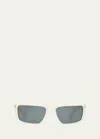 Off-white Men's Bologna Acetate Wrap Sunglasses In White