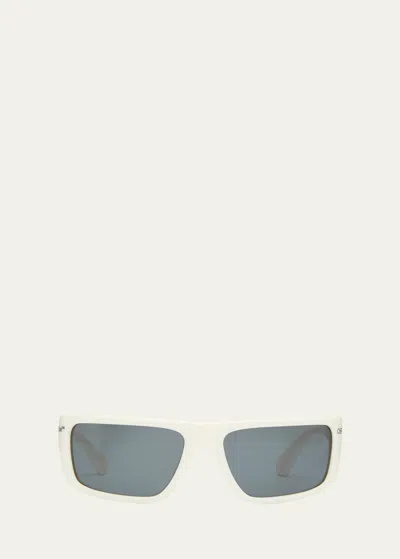 Off-white Men's Bologna Acetate Wrap Sunglasses In White