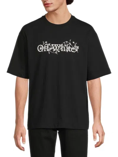 Off-white Men's Bookish Flower Skate Cotton T-shirt In Multi