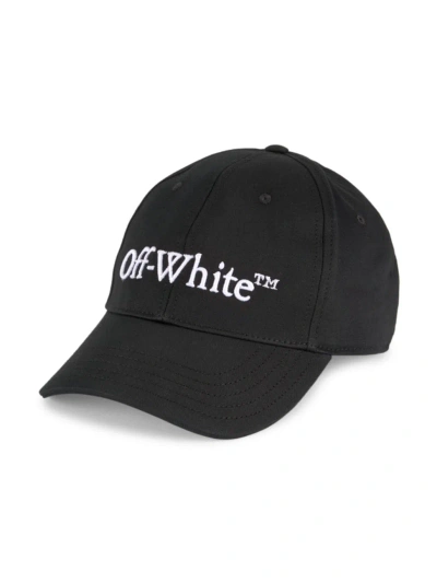 Off-white Men's Bookish Logo Baseball Cap In Black White