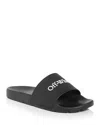 Off-white Rubber Slide Sandals With Clean Design For Everyday Sophistication In Black/white