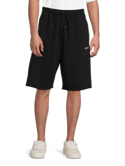 Off-white Men's Caravag Lute Skate Cotton Sweatshorts In Black