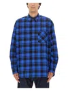 Off-white Checkered Lined Flannel Overshirt In Blue