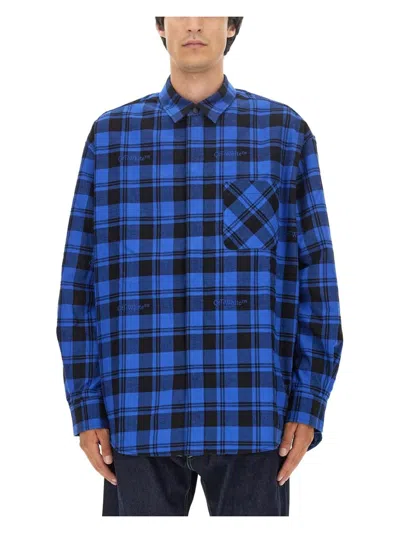 OFF-WHITE MEN'S CHECK PRINT SHIRT