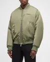 Off-white Logo-embroidered Bomber Jacket In Four Leaf Cl