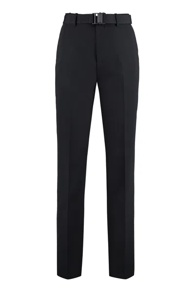 Off-white Men's Coordinated Black Wool Trousers With Waist Belt And Back Pockets