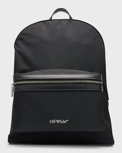 Off-white Men's Core Round Nylon Backpack In Black No Color