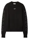 Off-white Regular Fit Jersey With Distinctive Logo And Textured Detailing In Black