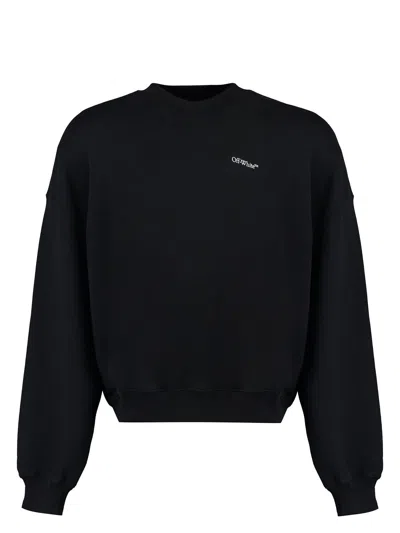 OFF-WHITE MEN'S COTTON CREW-NECK SWEATSHIRT