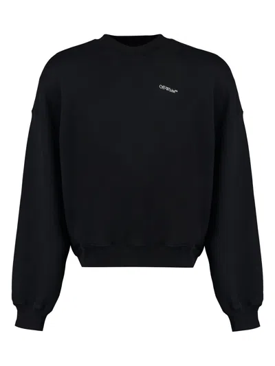 OFF-WHITE MEN'S COTTON CREW-NECK SWEATSHIRT