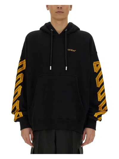 OFF-WHITE MEN'S COTTON HOODIE