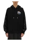 Off-white Oversized Black Hoodie With Graphic Back Design In Black
