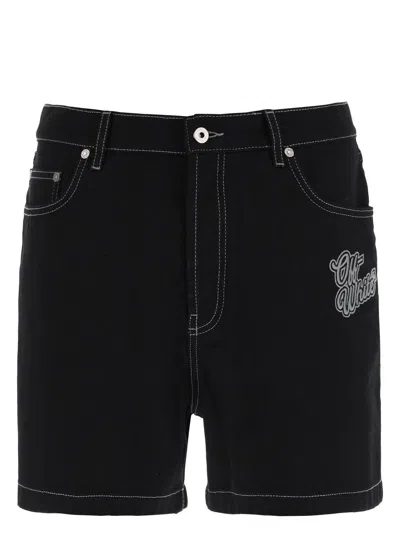 OFF-WHITE MEN'S COTTON SHORT WITH LOGO