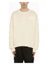 Off-white Sweater With Embossed Diagonal Motif In Beige
