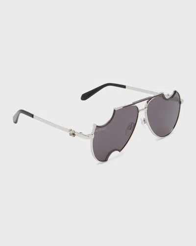 Off-white Men's Dallas Meteor Metal Aviator Sunglasses In Gold Mirror Gold